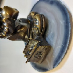 Статуэтка доктор Айболит из бронзы на подставке из агат2